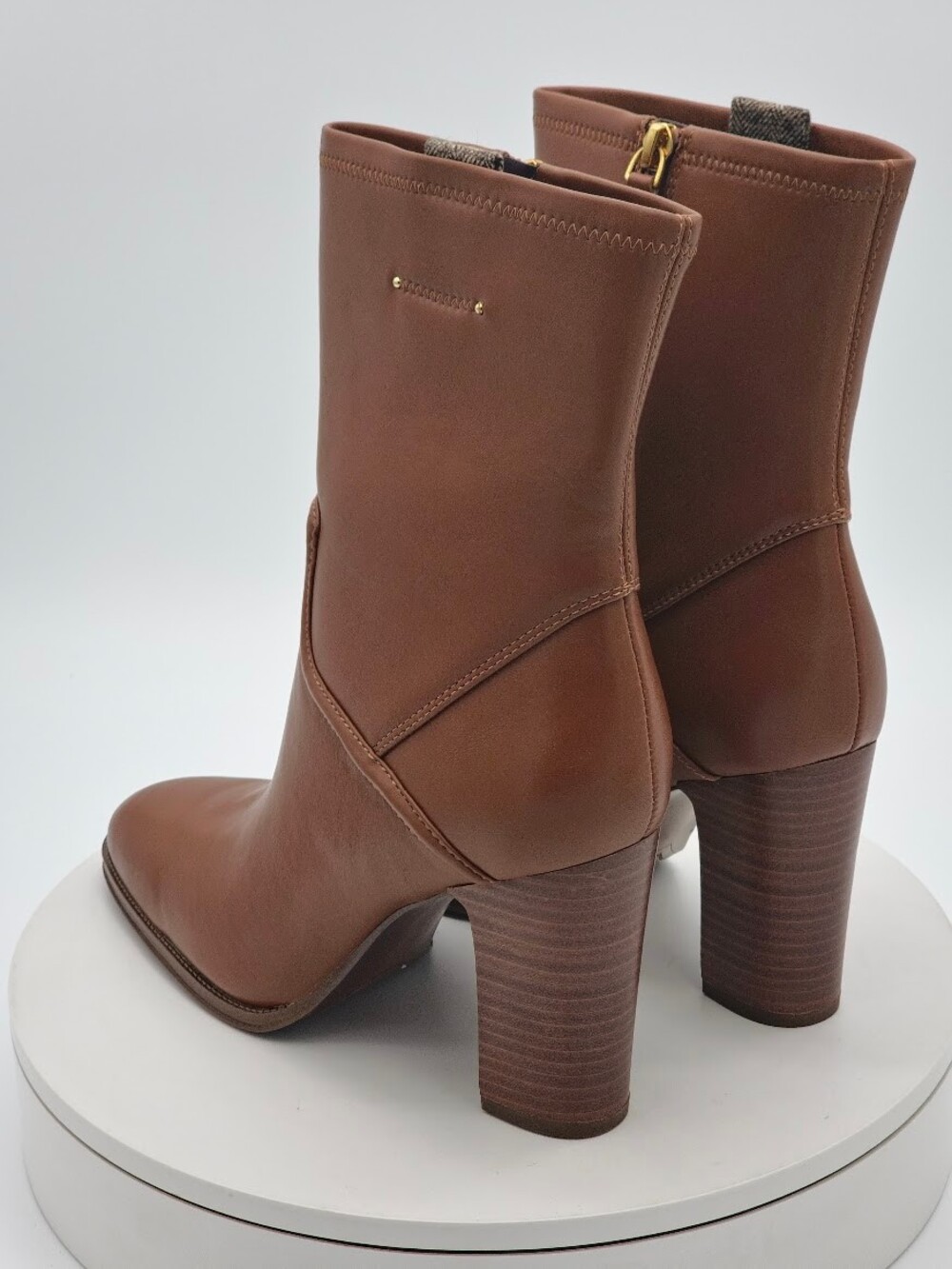 Franco Sarto Informa Women’s Cognac Brown Ankle Boots Block Heel Size 9.5 M NEW - Picture 4 of 10